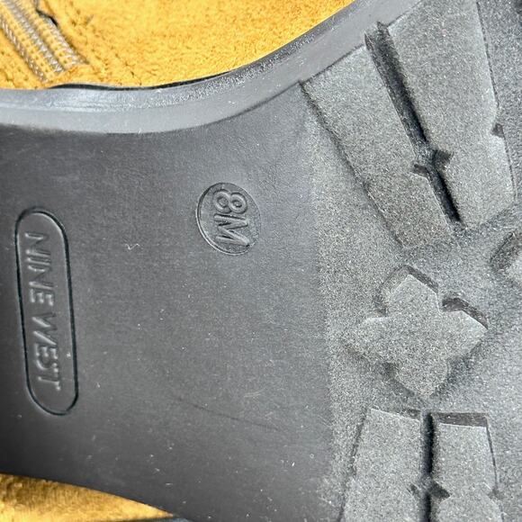 Nine West Peer Womens Sherpa Cuff Ankle Boot Size 8 Dark Natural Brown Heel Boot - Picture 6 of 13